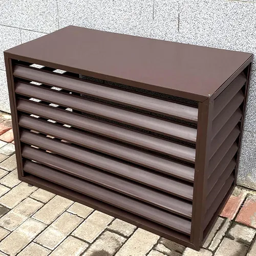 Vista 10 de Pantalla decorativa de privacidad, cubierta de aire acondicionado de aleación de aluminio para exteriores con cubierta superior, divisor de espacio