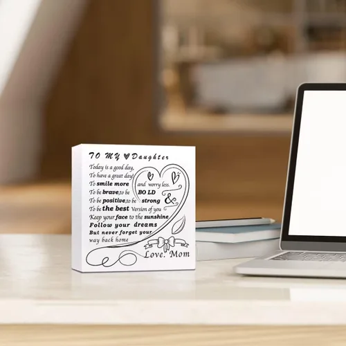 Vista 5 de Letrero de madera con texto en inglés «Follow Your Dreams» para hija con texto en inglés «Follow Your Dreams», decoración de escritorio, ideas