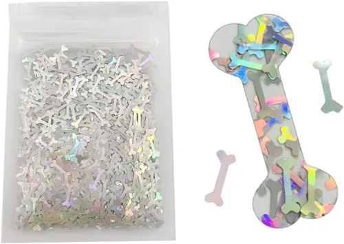 Paquete de 0.35 onzas por paquete, astilla de 0.47 pulgadas con purpurina de huesos grandes, para festivales, rave, maquillaje, rostro, cuerpo,
