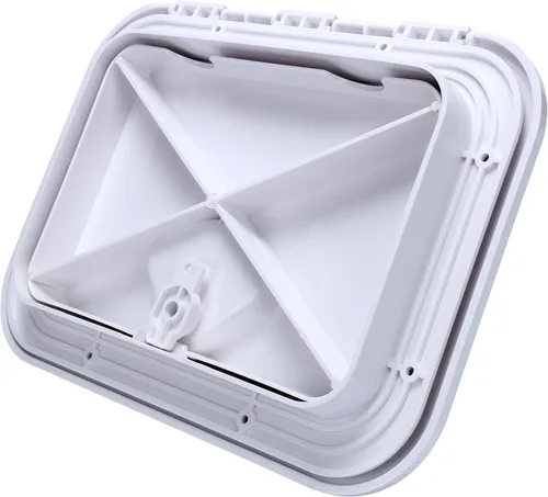 Vista 6 de Amarine Made Marine Access Hatch - Tapa de escotilla de barco y tapa de acceso para cubierta de 10-5/8" X 14-3/4" - Blanco o Negro 10.630 inx14.764
