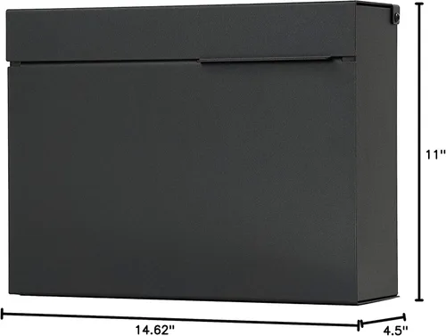 Vista 7 de Vsons Buzón de diseño moderno, buzón de pared Vsons Design Mitch B (aluminio negro con recubrimiento en polvo) (negro)