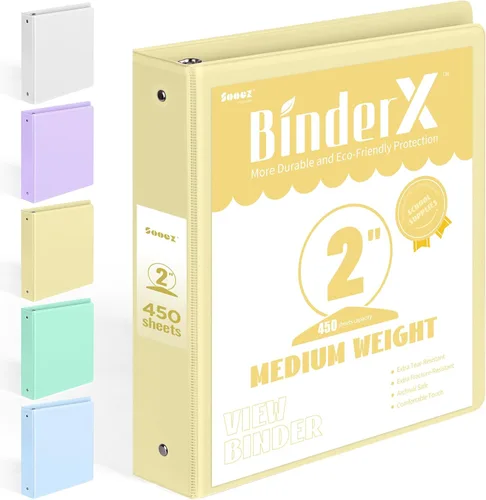Vista 39 de BinderX - Carpeta de 3 anillos redondos extraduradera de 1 pulgada, se adapta a 175 hojas de papel de 8.5 x 11 pulgadas, cubierta personalizable