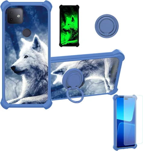 Vista 25 de jioeuinly Cricket Ovation 2 - Funda compatible con AT&T Maestro Max (2021), con protector de pantalla de vidrio templado, policarbonato duro +