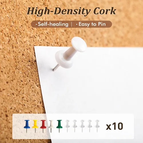 Vista 2 de WALGLASS Tablero de anuncios de corcho de 24 x 18 pulgadas, marco de madera negro para pared, oficina y sala de pinboard