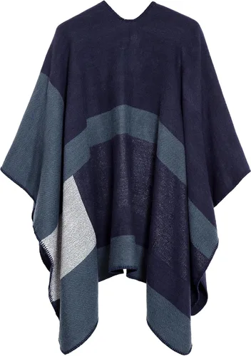 Vista 102 de Urban CoCo Poncho de colores para mujer, chal con frente abierto, color en bloques