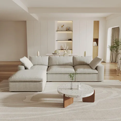 Vista 8 de JACH 3-Seater Modular Sectional Sofas for Living Room, Modern Convertible Cloud Couches, Cushion Covers Removable, Free Combination Module Sectional