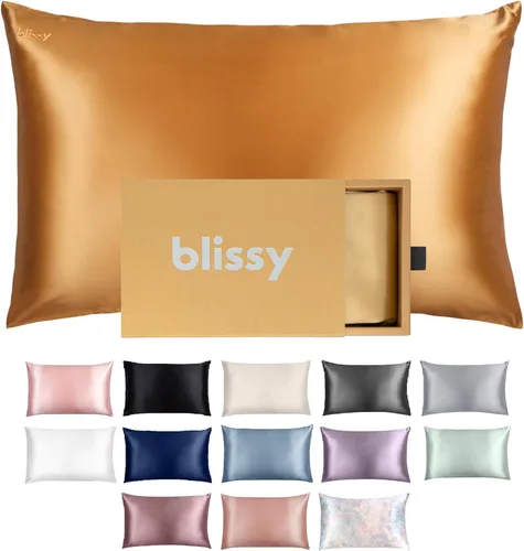 Vista 31 de Funda de almohada de seda Blissy - 100% pura seda de morera - 22 Momme fibras de alta calidad 6A - Funda de almohada de seda para cabello y piel