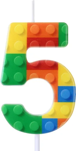 Vista 8 de Rossesay Velas Numéricas de Pastel de Cumpleaños de Bloques de Construcción Números 0-9 Velas de Chispa de Cumpleaños para Decoración de Pastel