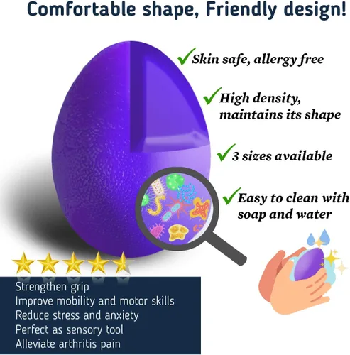 Vista 5 de The Friendly Swede Stress Balls for Adults — 3 Squeeze Balls for Hand Therapy, Stress Relief & Hand Strength - Exercise for Grip Strength with 3