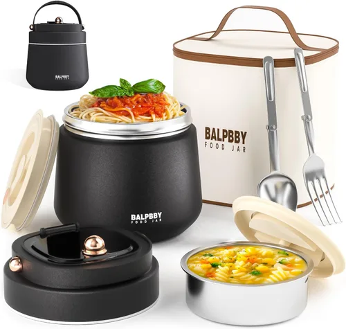 Vista 10 de Termo para alimentos calientes para adultos, 40 onzas, recipientes térmicos de sopa de boca ancha con aislamiento al vacío, frasco de comida