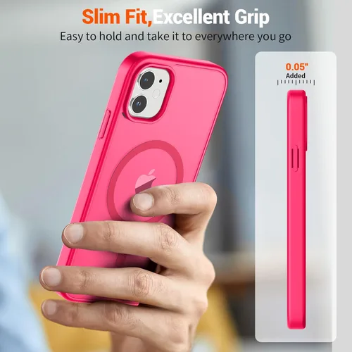 Vista 1908 de SUPFINE - Funda magnética para iPhone 13 Pro Max (compatible con MagSafe), (protección contra caídas de grado militar de 10 pies), delgada, Negro