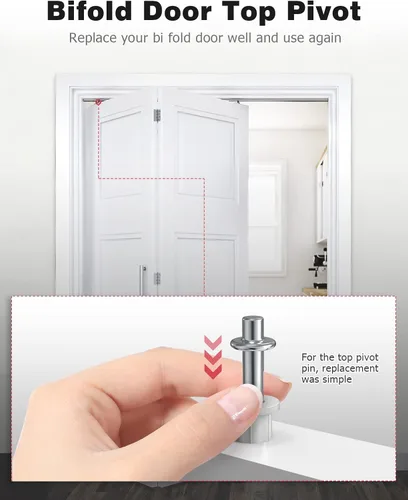 Vista 3 de Herrajes de puerta plegables, kit de herramientas de reparación de hardware de puerta de armario doble Mellbree de 16 piezas