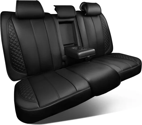Vista 13 de CAR PASS Juego completo de fundas de asiento de automóvil de piel sintética rosa napa lindas para mujer, impermeables, acolchadas, ajuste universal
