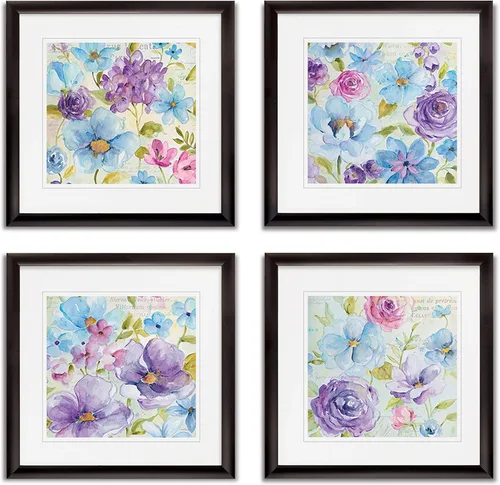 Vista 127 de Wexford Home Colección de primavera de jardín de campo francés, colección de primavera, juego de 4 paneles para decoración de pared de oficina