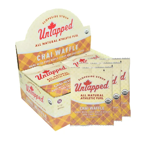 Vista 8 de UnTapped Waffles orgánicos de arce de 1.1 oz cada uno, caja de 16 – Snacks deportivos de resistencia endulzados con jarabe de arce real y azúcar