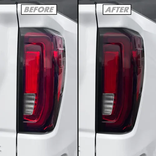 Vista 5 de SlickMod Tinte de humo de vinilo precortado para GMC Sierra 1500 2019-2023 luz trasera (LED) (20% humo oscuro, 1. luz trasera)