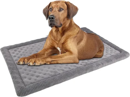 Vista 12 de Almohadilla para jaula de perro 24x17 pulgadas gris, colchoneta de cama de espuma viscoelástica para perro pequeño y gato, lavable, cama para dormir