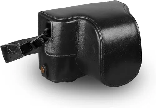 MegaGear MG1979 Ever Ready - Funda de piel auténtica para cámara compatible con Fujifilm X Series X-E4, color negro