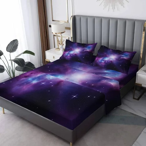 Vista 9 de Juego de sábanas tamaño individual: sábanas y fundas de almohada, sábanas y fundas de almohada, microfibra suave y bolsillo profundo y patrón sin