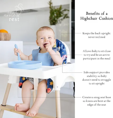 Vista 2 de Nibble and Rest - Funda para cojín de silla alta para inflar, compatible con la silla alta IKEA Antilop, accesorios con cubierta a prueba de manchas