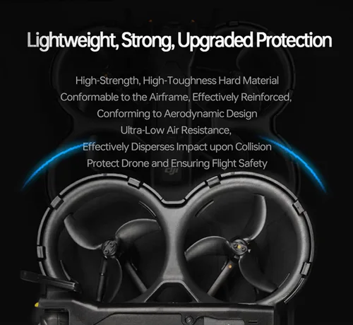 Vista 3 de Kit completo de protección para DJI Avata2 – 360° antigolpes y arañazos, anillo de parachoques, parachoques cardán, chasis, cubierta superior
