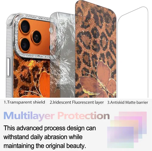 Vista 403 de I-MGAE-IN-AR - Funda diseñada para iPhone 12 y 12 Pro, diseño de mariposa plateada brillante, funda protectora de poliuretano termoplástico, suave