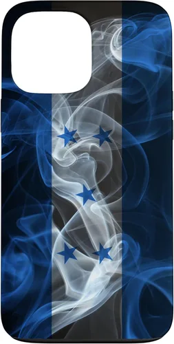 Vista 24 de iPhone 16 Smoky Honduras Flag - Funda de orgullo hondureño estilo humo
