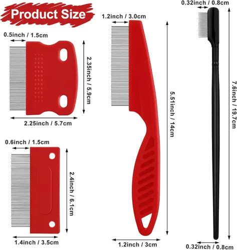 Vista 2 de Peines para ojos de perro, 5 peines para quitar manchas de lágrimas, peine de aseo de mascotas para perros pequeños, elimina suavemente el moco