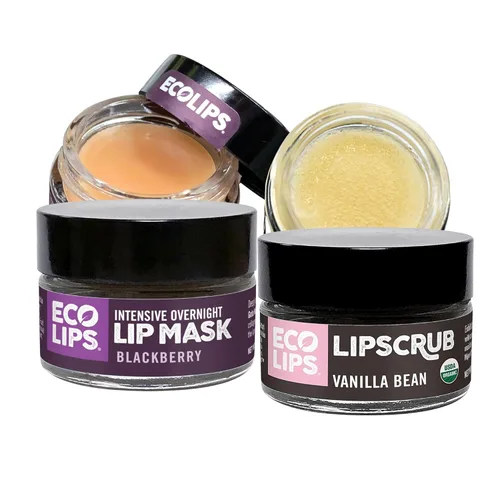 Vista 7 de Eco Lips Exfoliante de labios orgánico de azúcar, máscara de labios voluminosa y mascarilla intensiva de labios durante la noche para labios