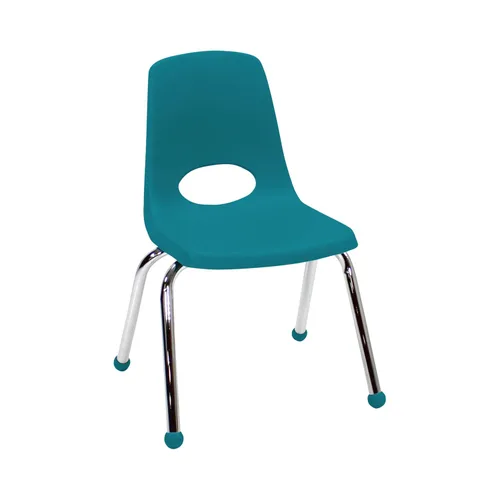 Vista 19 de FDP 11559-SD - Silla escolar apilable de 16 pulgadas, asiento apilable para estudiantes con patas de acero cromado y deslizadores de bolas
