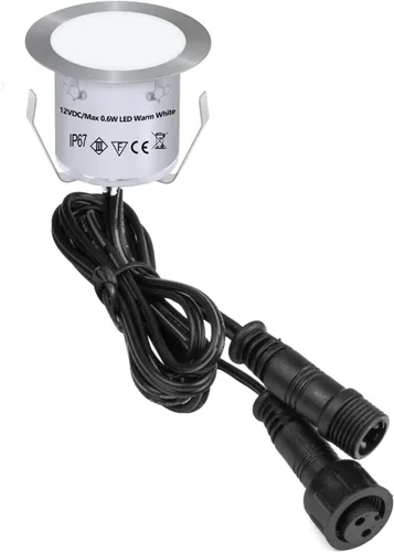 Vista 7 de HIBOITEC Kit de luces LED empotrables para terraza, 1 paquete de iluminación empotrada IP67, impermeable, iluminación de patio para jardín