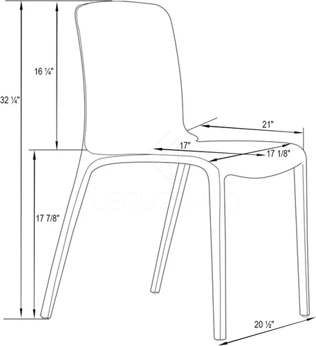 Vista 8 de LeisureMod Adler Mid-Century - Silla auxiliar de comedor moderna, juego de 4 (color negro transparente)