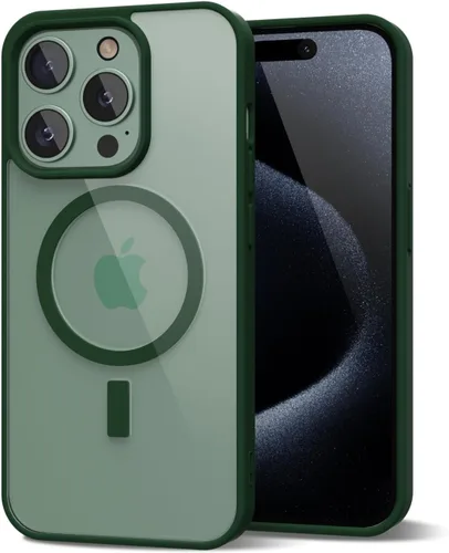 Vista 199 de oakxco Funda magnética transparente compatible con Magsafe, delgada, transparente, no amarillea, híbrida de silicona suave y cubierta protectora