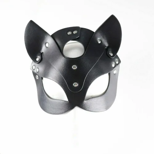 Vista 4 de Furealux Women Leather Masquerade Party Mask for Cosplay Halloween Costume Accessory