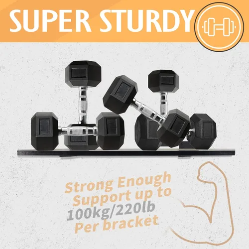 Vista 3 de CLT - Soporte de estante (negro), de 8¼ pulgadas de grosor - Carga máxima: 220 lb. Soporte rústico industrial moderno estilo granja de servicio