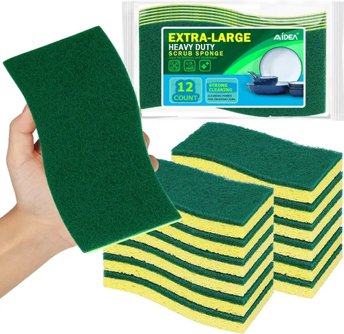 Vista 16 de AIDEA Esponjas sin arañazos, 24 unidades, esponja natural para utensilios de cocina antiadherentes, esponjas de cocina, esponja de celulosa