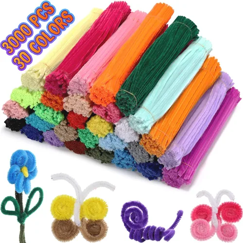 Yunsailing 3000 limpiadores de tuberías a granel, tallos de chenilla de 30 Varios colores