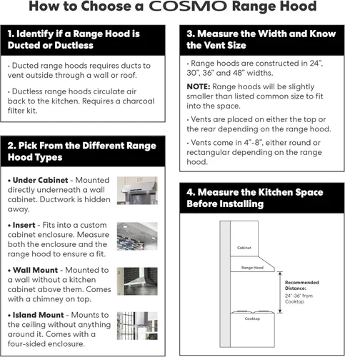 Vista 9 de COSMO COS-668WRCS75 30 in. Vista Collection 380 CFM Ducted Wall Mount Range Hood, Touch Controls, LED Lights, Stainless Steel