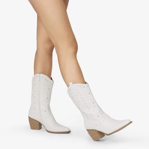 Vista 6 de DREAM PAIRS Women's Western Cowboy boots Mid Calf Cowgirl boot Pull-on