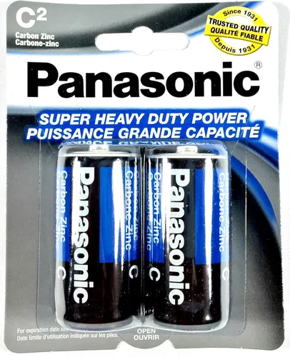 Vista 2 de 4 pilas Panasonic tamaño C súper resistente, zinc, carbono