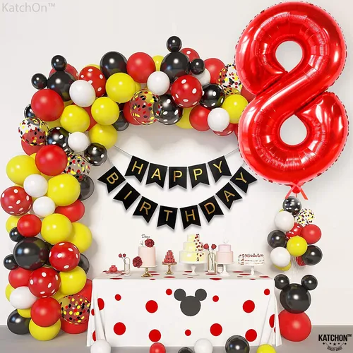 Vista 860 de KatchOn, Globos gigantes de construcción – 40 pulgadas, 4 globos de construcción Globos de fiesta de construcción, decoración de cumpleaños de 4