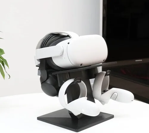 Vista 7 de ZyberGears VR Soporte para Quest 2, soporte para auriculares de realidad virtual compatible con QuestValve IndexHTC Vive Headset and Controllers