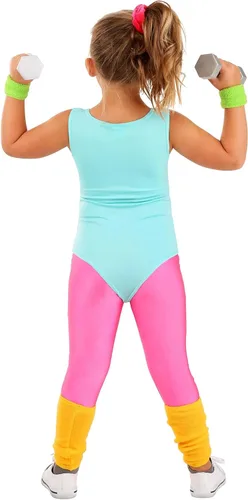 Vista 4 de Disfraz de entrenamiento para niña de los años 80, Multi