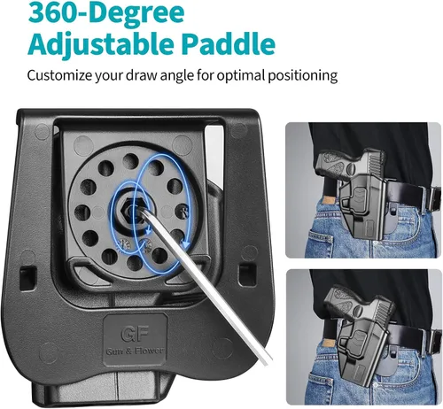 Vista 7 de Funda Taurus G2C G3C, funda OWB para 9mm/.40 Cal Taurus G2C/G3C/G2S, Taurus Millennium G2 PT111/PT140, transporte exterior de cintura, sistema