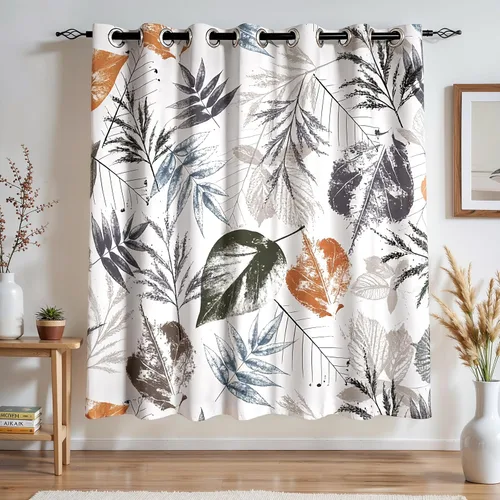 Vista 14 de SUBRTEX - Cortinas opacas de 52Wx63L, cortinas florales para oscurecer la habitación, cortinas de ventana aisladas térmicamente de 2 paneles