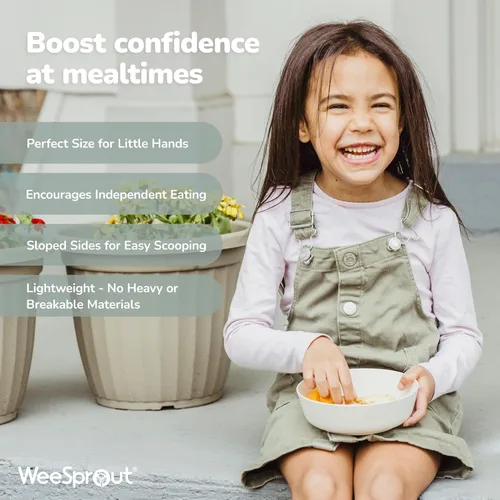 Vista 7 de WeeSprout Cuencos de bambú para niños con tapas, juego de cuatro cuencos de bambú de 15 onzas para niños, cuencos de bambú con tapas para sobras