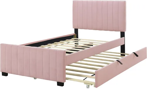 Vista 39 de SOFTSEA Cama de plataforma tapizada tamaño Queen con cajón de almacenamiento, marco de cama tapizado con cabecera con respaldo de alas, soporte