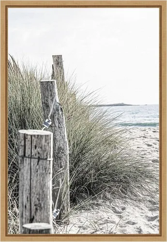 Vista 7 de Amanti Art Framed Canvas Wall Art 23x16 Coastal Beach V by Incado, Framed Wall Art Canvas, Beach Artwork, Traditional Decor, Medium Poster Painting