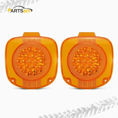 Vista 2 de Partsam Repuesto para Freightliner Century LED intermitente 1996-2010, 19 luces LED ámbar intermitentes delanteras PTC, lámparas de esquina