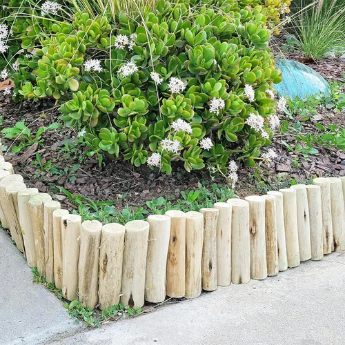 Vista 4 de Backyard X-Scapes Tronco sólido de madera de eucalipto natural para bordes de jardín, césped, vallas, bordes de 72 pulgadas de largo x 6 pulgadas